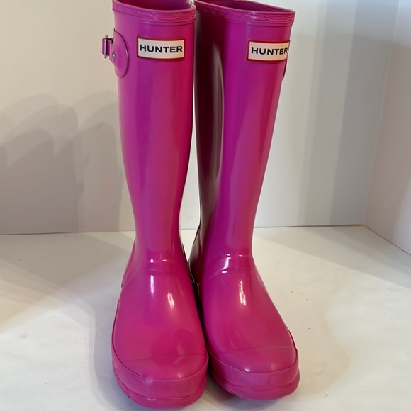 HUNTER  PINK TALL RAIN BOOTS SZ US 5 / 6 AN EU 35 / 36 - Picture 4 of 16